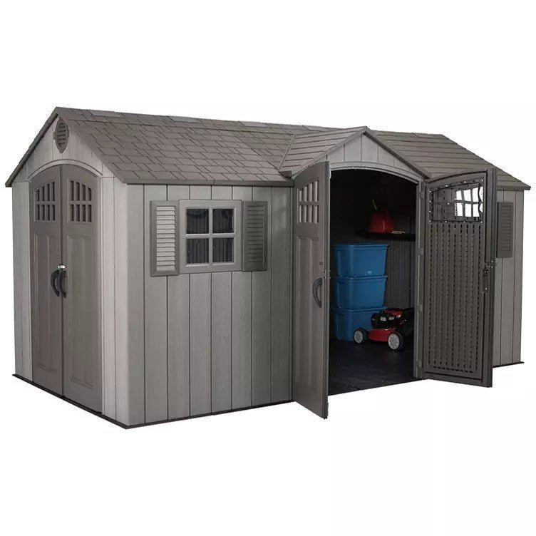 image1-1-1-1-1.jpg Lifetime 15′ x 8′ Rough Cut Dual-Entry Outdoor Storage Shed - Image 1